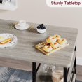thumbnail image 6 of Kojooin Dining Table and Chairs, Kitchen Table Set with 2 Upholstered Chairs, Kitchen Bar Stools with Footrest, 2 Counter Height Barstools, Thick Cushion, for Apartments and Bistros, 6 of 7