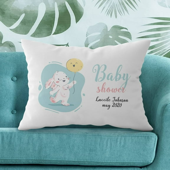 Personalized Baby Shower Pillow Case with Name
