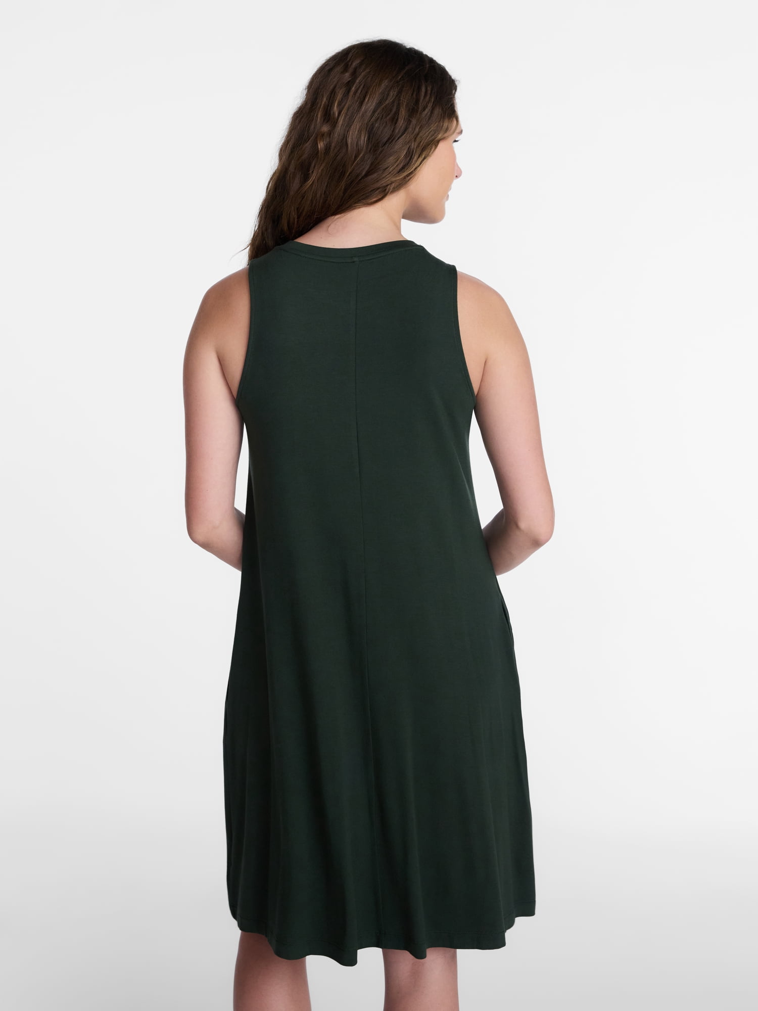 Time and Tru Women’s Sleeveless Knit Swing Dress, Sizes XS-XXXL