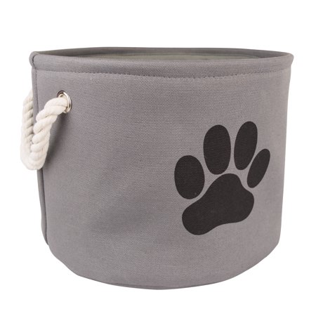 UPC: 0738215360908 | DII Bone Dry Medium Round Pet Toy and Accessory Storage Bin  14.5 (Dia)x12 (H)  Collapsible Organizer Storage Basket for Home Dï¿½cor  Pet Toy  Blankets  Leashes and Food-Gray with Black Paw