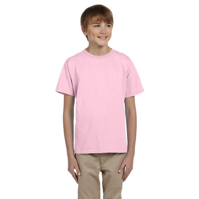 Le T-Shirt Hanes Youth 52 oz, 50/50 EcoSmart - Rose Pâle - L