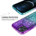 thumbnail image 5 of Compatible for Apple iPhone 12 Pro Max Case, with Tempered Glass Screen Protector SOGA Diamond Liquid Quicksand Cover Cute Girl Women Phone Case - Teal/Purple, 5 of 5
