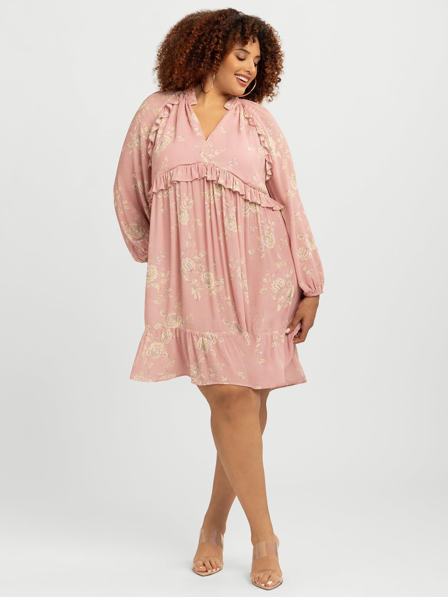 Jessica Simpson Women's Plus Calanthe Ruffle Mini Dress, Sizes 0X