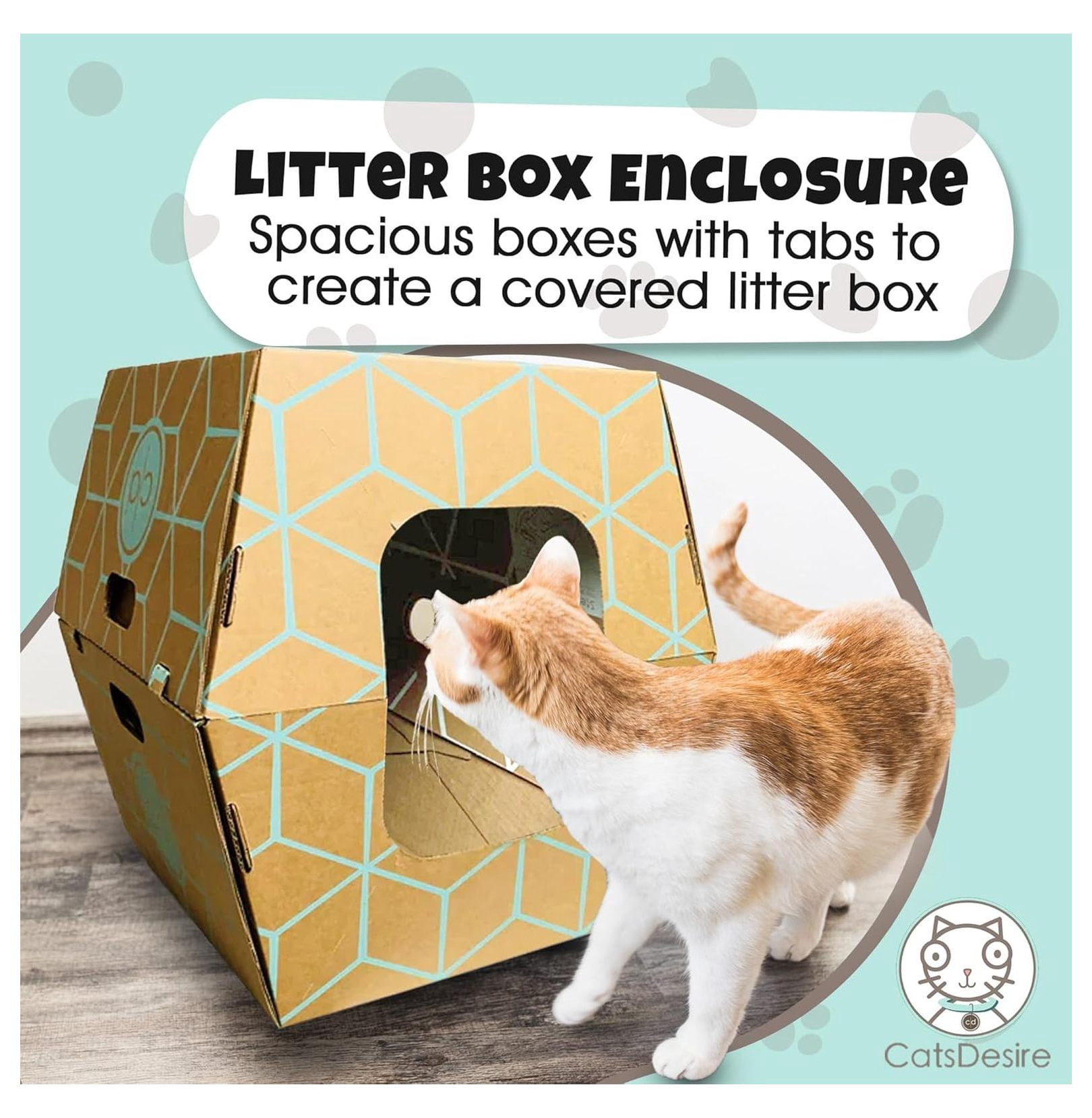 Cats Desire - 10 Trays, Disposable Litter Boxes for Cats Large No Plastic Cat Litter Box - USA, 19L x17W x 8.5"H tray 17 Inches Tall Enclosed Litter Box Cat uses14 years. Upgrade 200lb Material.