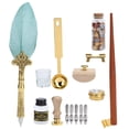 thumbnail image 1 of Ensemble de Stylos Plumes, Prise en Main Confortable, Kit de Stylos Plumes, avec Cire Vintage, Forme Simple pour Cadeaux Maison SP225063 Rouge Vin Perle, SP225043 Vert Perle, 1 of 8
