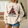 thumbnail image 2 of NMMUED Christmas Sweatshirts for Women Funny Sweatshirts for Women Christmas Vacation Sweatshirt Womens Fall Sweatshirts Christmas Womens Tops Graphic Sweatshirts for Women Beige L, 2 of 4