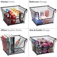 thumbnail image 3 of Sorbus Farmhouse Scoop Storage Bin Wire Baskets with Handles, Stackable Basket Set Organizers for Home, Kitchen Pantry, Bathroom, Laundry, Closet Organization, Iron Metal (2-Pack, Black), 3 of 7