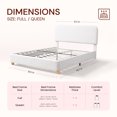 thumbnail image 3 of Queen Size Boucle Upholstered Bed Frame, Modern Platform Bed with Adjustable Headboard, Solid Wood Legs, Rounded Corners & Easy Assembly, Cream, 3 of 10