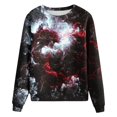 thumbnail image 6 of Bibifish Womens Tie Dye Sweatshirt Printed Crewneck Long Sleeve Pullover Casual Loose Fit Spring Fall Comfortable Pullover Tops For Ladies, 6 of 6