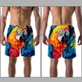 thumbnail image 3 of luoweisi Men's Beach Shorts Quick Dry Swim Trunks with Mesh Lining Parrot M, 3 of 5