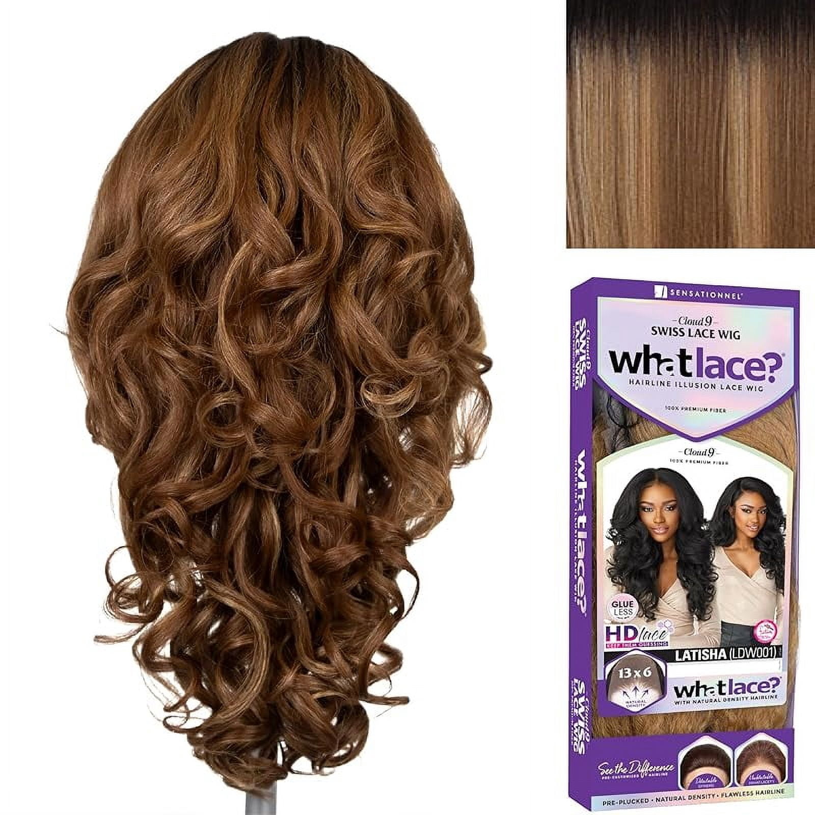 Sensationnel What lace 13x6 wigs - latisha lacefrontal hand tied glueless synthetic with natural density preplucked hairline (FLAMBOYAGEAUBURN)