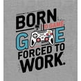 thumbnail image 4 of "Born To Game, Forced To Work" Youth Heather Gray Crew Neck Short Sleeve Tee-Small, 4 of 4