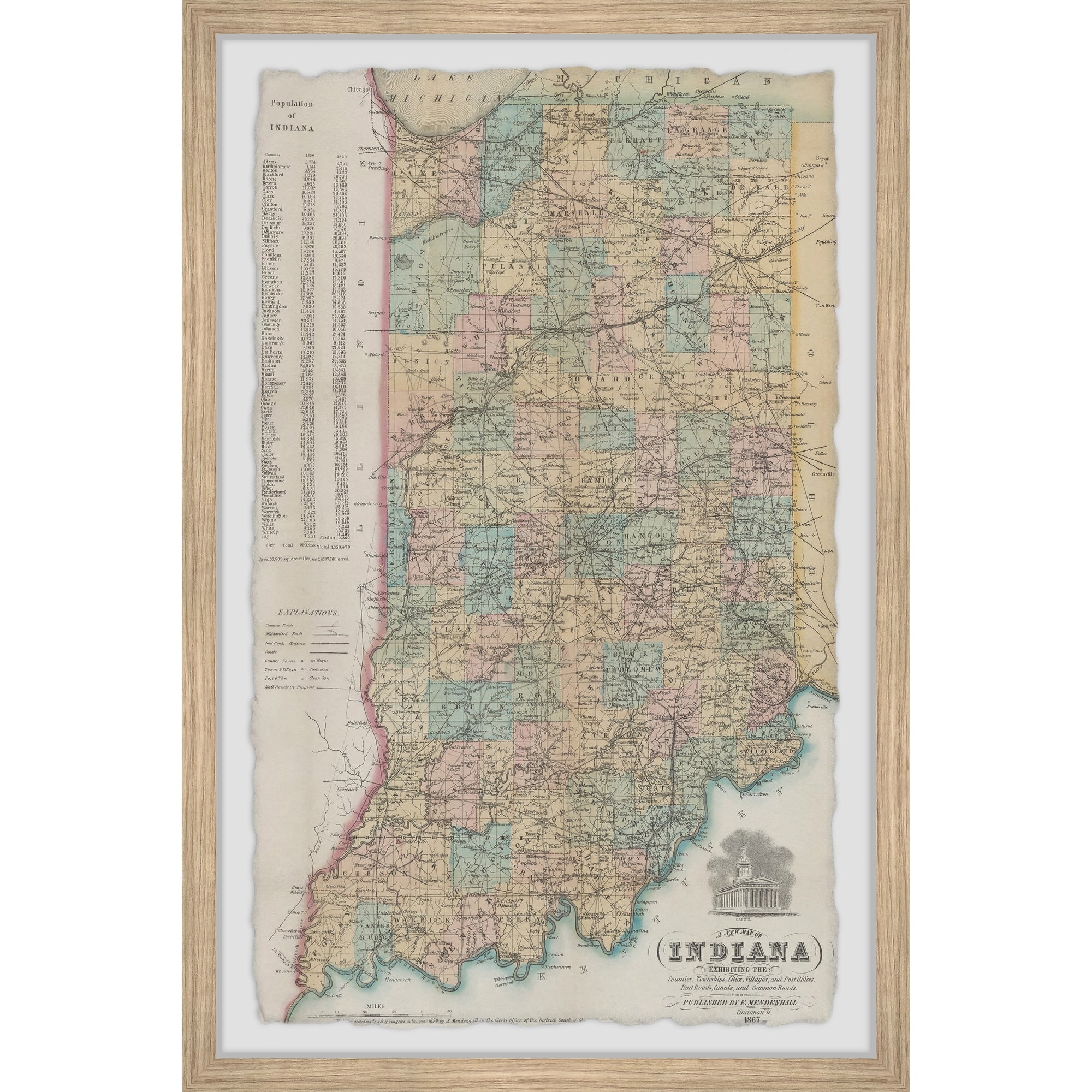 Marmont Hill Colorful Indiana Framed Wall Art