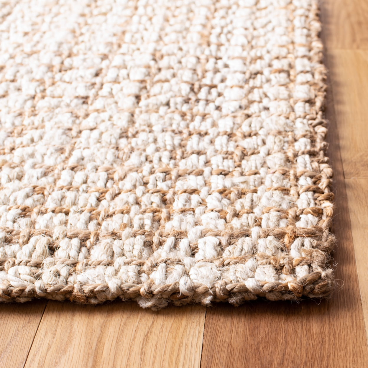 SAFAVIEH Natural Fiber Aletha Solid Area Rug, Ivory/Light Brown, 10' x 14'