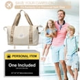 thumbnail image 3 of DAKIMOE Weekender Bags for Women, Travel Bag Carry on Gym Bag, Travel Duffle Bag with Wet Dry Pocket/Front Phone Pocket/Trolley Sleeve Pocket, Beige, 3 of 9