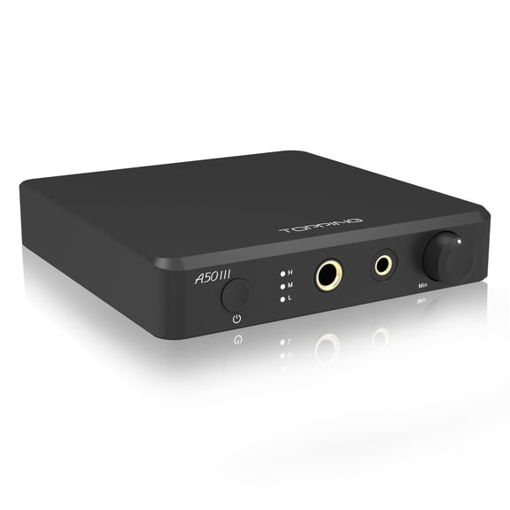 Topping A50 III 2-Channel Headphone Amplifier,6.35mm/4.4mm Balanced Jack ,SE/BAL Input 3500mW x2 Powerful,Black