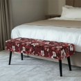 thumbnail image 2 of CHAQLIN Burgundy-toned Vintage Floral Stretch Bench Covers, Anti-Pet Hair Polyester Spandex Dining Bench Covers for Bedroom Dining Room, 2 of 9