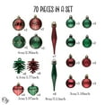 thumbnail image 3 of Sophisticated Red and Green Saturated Ornament Ball Bundle Set, Refined Forest Nature Glittered Patterns on Baubles, 70 Pieces, 3 of 7