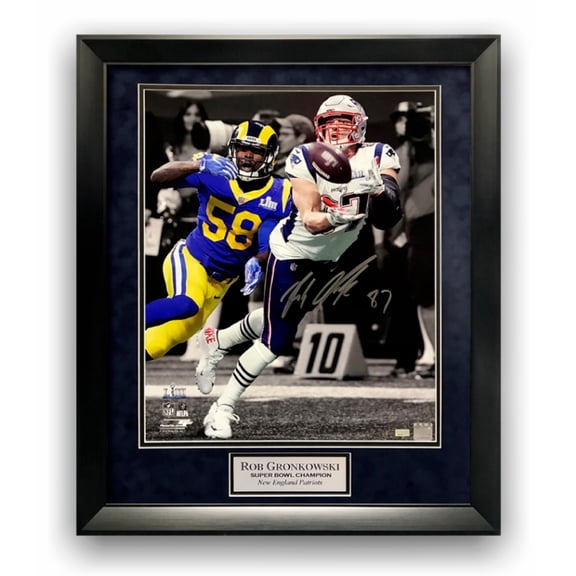 Rob Gronkowski Patriots Autographed 16x20 Photo Framed to 23x27 NEP