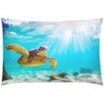 thumbnail image 4 of Juego de ropa de cama ABPHQTO 3 piezas Funda de edredón tortuga marina verde con 2 fundas de almohada, 4 of 4