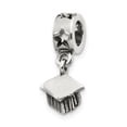 thumbnail image 1 of Sterling Silver Reflections Graduation Cap Dangle Bead - Antiqued & Polished, 1 of 1