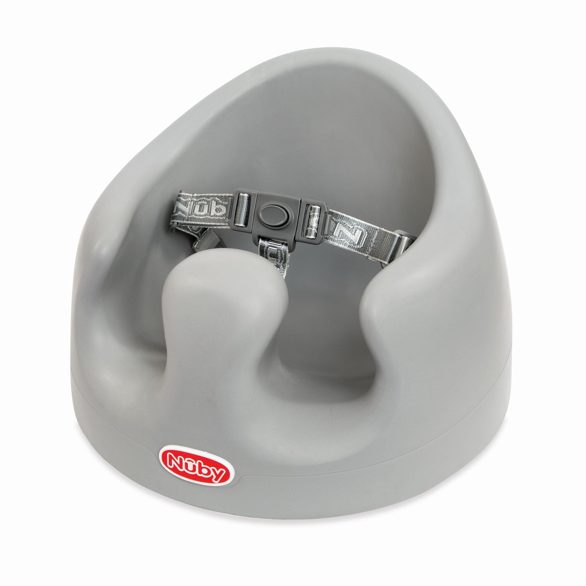 Nuby My Baby Seat, Foam Booster Seat with 3-Point Harness, Gray