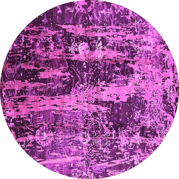 Ahgly Company Indoor Round Oriental Pink Industrial Area Rugs, 8' Round
