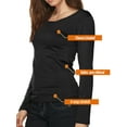 thumbnail image 2 of Women Winter Fleece Lined Crew Neck Long Sleeve Slim Fit Stretch Tight Shirt, 2 of 6