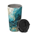 thumbnail image 2 of Yiaed Abstract Ocean Currents Print Stainless Steel Coffee Mug -Vacuum Insulated Coffee Tumbler - Leakproof Travel Mugs Insulated for Hot & Cold Drinks, 2 of 8