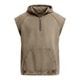 thumbnail image 3 of Yaoyar Tank Top for Men Workout Gym Sleeveless Hoodies Relaxed Fit Vintage Distressed Washed Shirts 1/4 Zip Pullover Top, 3 of 7