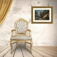 thumbnail image 3 of David de Coninck 24x19 Gold Ornate Framed and Double Matted Museum Art Print Titled - Ducks, Guinea Pigs and a Rabbit in a Wooded Landscape Beside a Lake, 3 of 4