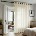 thumbnail image 2 of Deconovo Grommet Sheer Curtains, Tulle Voile Drape Panels for Patio, Set of 1, 100W x 84L Inch, Beige, 2 of 11