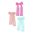thumbnail image 3 of Wonder Nation Girls Cotton Hair Bow Clips, 3-Piece, Multi, 3 of 4