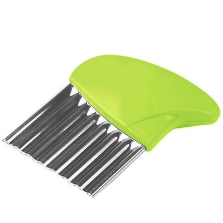

1pcs Stainless Steel Fruit and Vegetable Wavy Chopper Potato Carrot Chip French Fry Crinkle Slicer Green