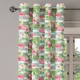 thumbnail image 3 of Ambesonne Flamingo Grommet Curtain, Exotic Hawaiian Leaf, 50" x 54", Green Pink White, 3 of 6