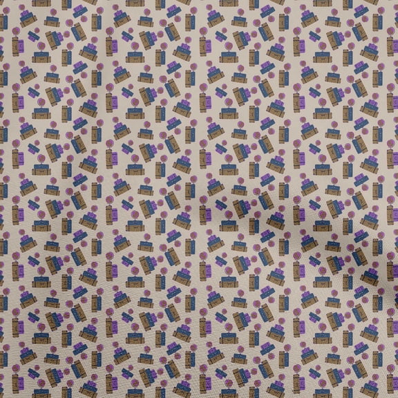 oneOone Cotton Silk Light Brown Fabric Travel Fabric For Sewing Printed Craft Fabric By The Yard 42 Inch Wide