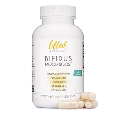 Lifted Naturals, Bifidus Mood Boost, Histamine-Free, Prebiotics & Prebiotics, 60 Day Supply