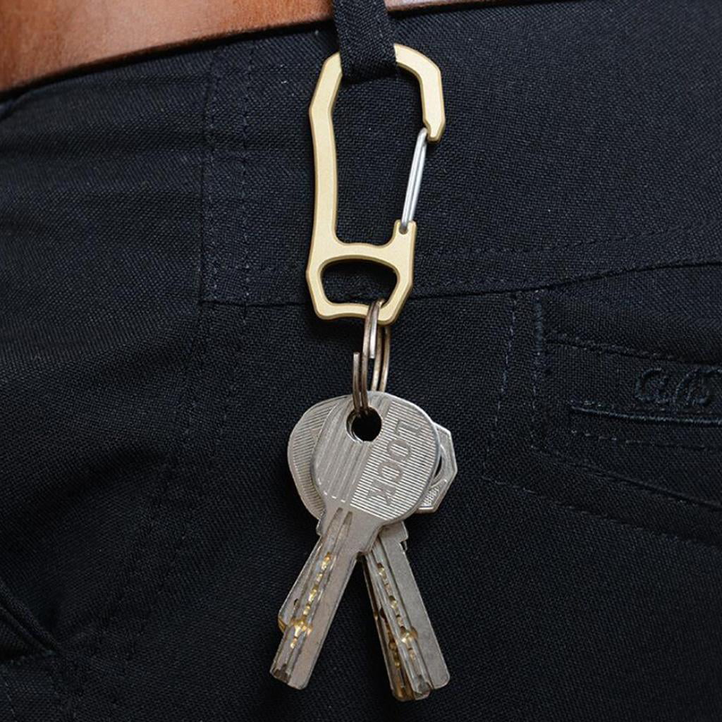 Retro Brass Carabiner Clip Keychain Quick Release Hooks for Men or Women 