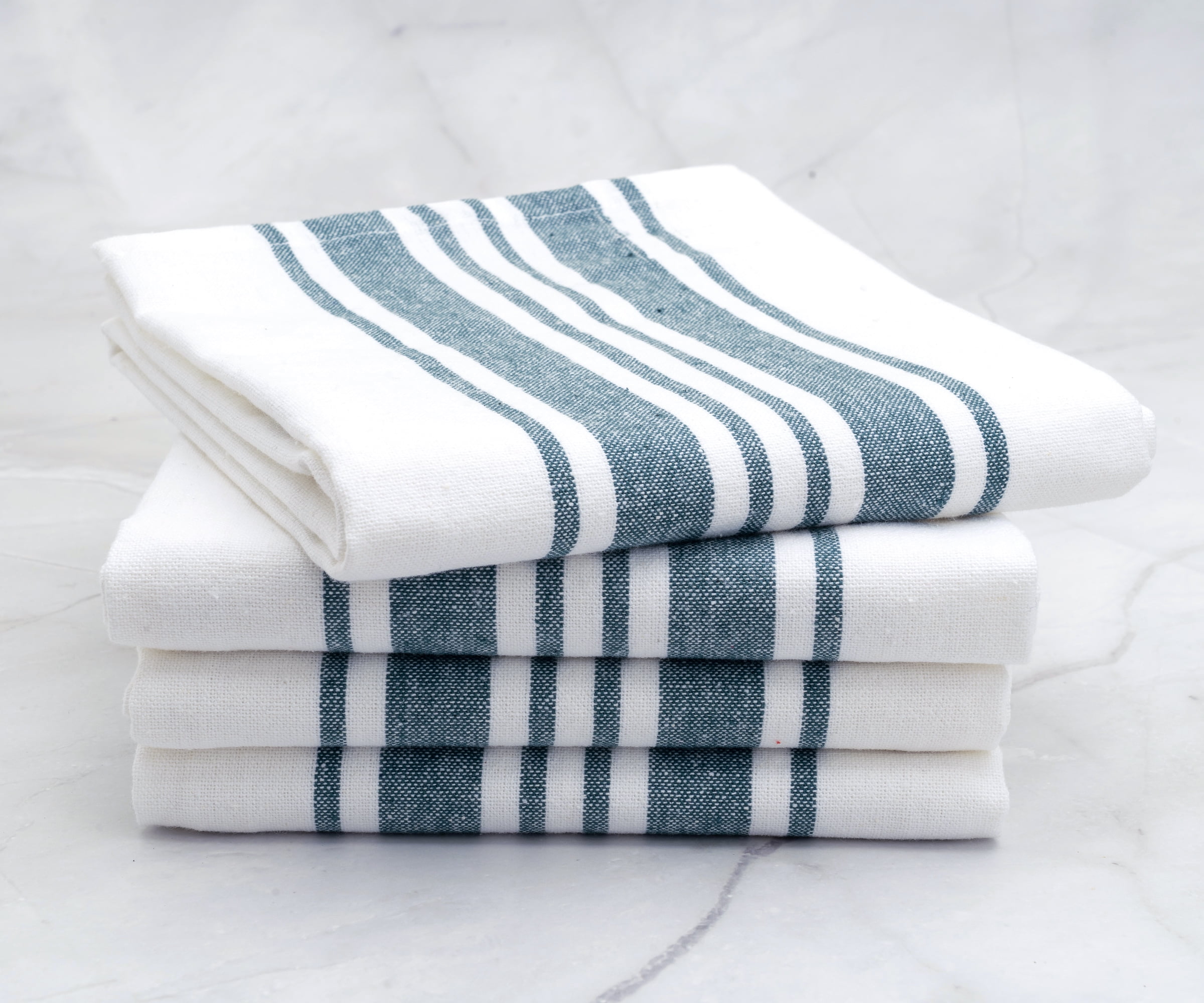 Set of 5 Teal Dish Cloths & Dish Towels 28 x 18
