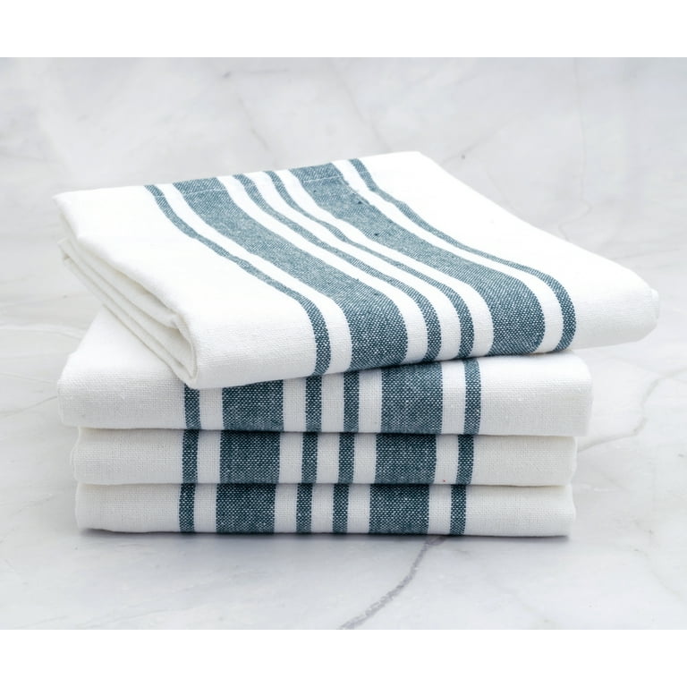 Kitchen Towels Set of 4 Cotton Dish Towels Striped Dishcloths