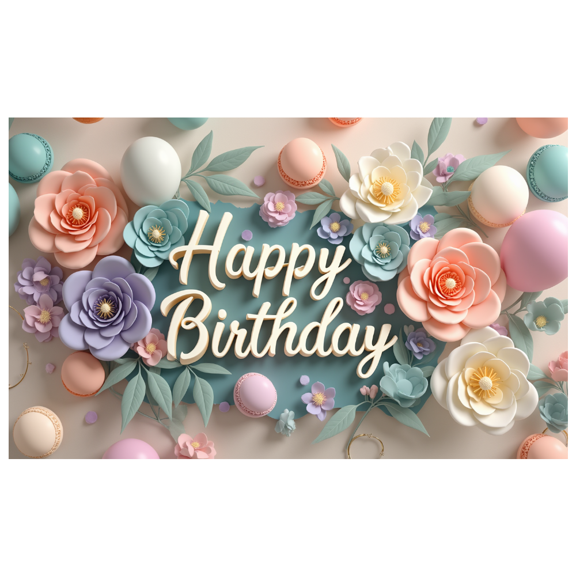 Decorative Design Banner Floral Theme Balloon Decoration Colorful Flowers Macaron Decor for Birthday Party Kids Celebration Indoor Decoration