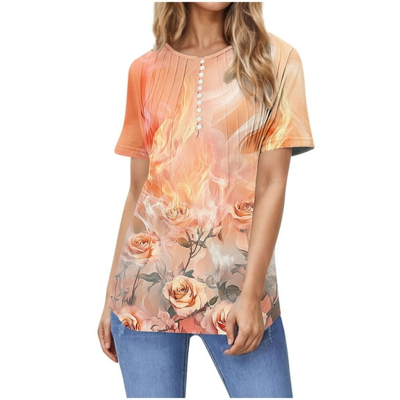 Lumivie Tops For Women Trendy Summer Break Tshirts Shirts For Women Plus Size Religious Black Blouses For Women Short Sleeve Dressy Cropped T Shirts For Women Graphic