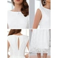 thumbnail image 5 of DARING DIVA Lace Boat Neck Vintage Cocktail Midi Dress XL White, 5 of 6