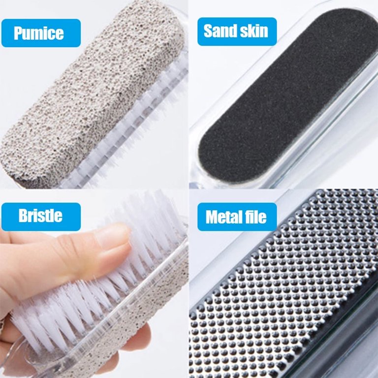 Multi Purpose 4 in 1 Feet Pedicure Tools with Foot Scrubber