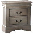 thumbnail image 2 of Classic Gray Wash Finish 2 Drawer Wooden Nightstand, 2 of 3
