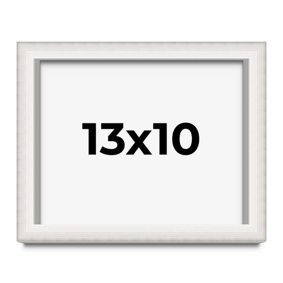 13x10 Shadow Box Silver Brushed Striped Display Frame | 1.625 Inches Deep | 1 Inch Moulding Width |