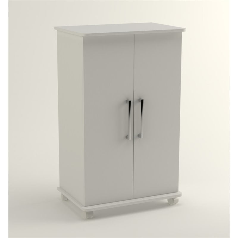 Bowery Hill 39 Shoe Cabinet With Casters In White Walmart Com