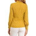 thumbnail image 3 of Allegra K Women's Polka Dots Button Down Puff Long Sleeve 1950s Vintage Shirt, 3 of 6