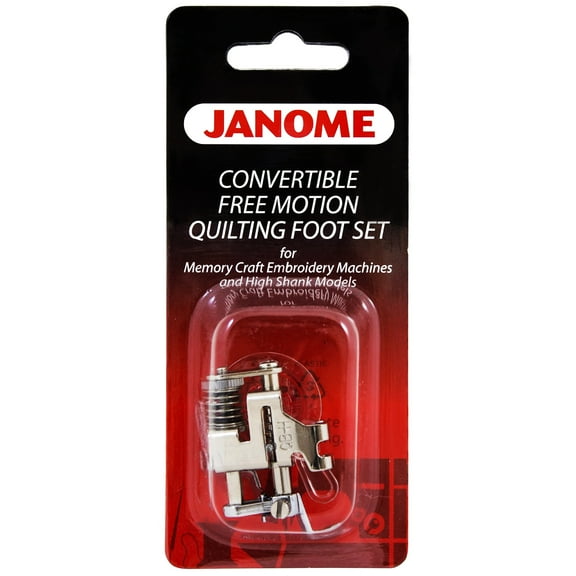 Janome Convertible Free Motion Quilt Foot Set for High Shank Models