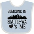 thumbnail image 3 of Inktastic Seattle Washington Someone Loves Me Skyline Boys or Girls Baby Bib, 3 of 4